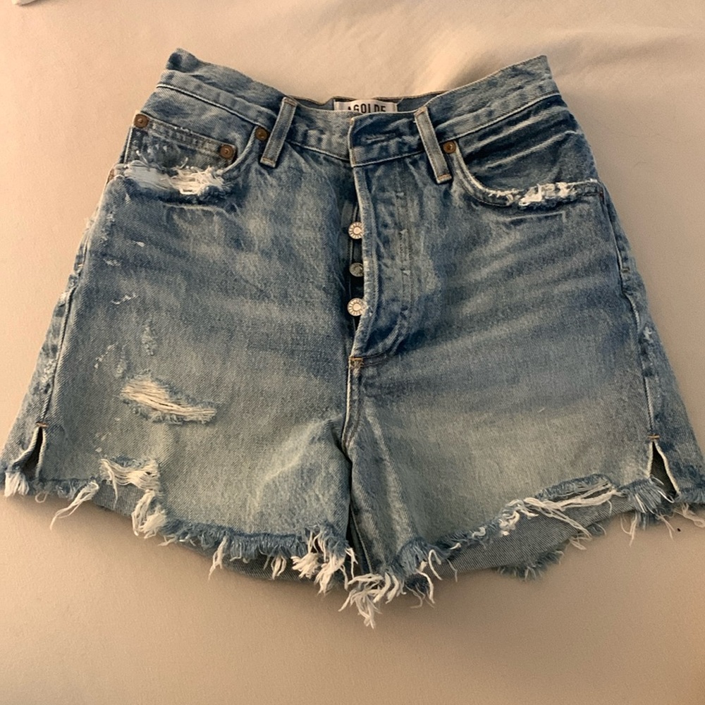 Agolde Womens Dee Ultra High Rise Denim Shorts in Riccochet